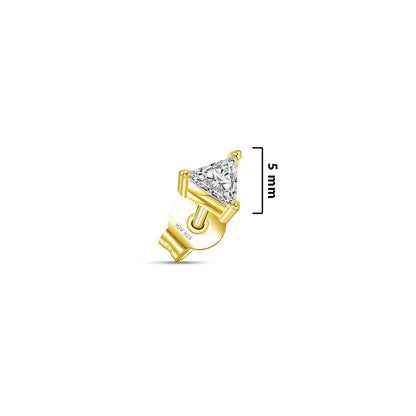 trillion cut shape stud earring.