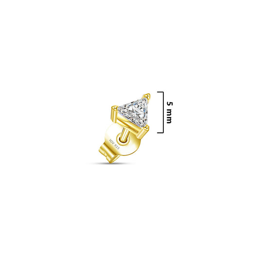 trillion cut shape stud earring.