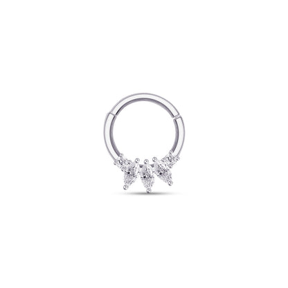 marquise and round CZ daith piercing.