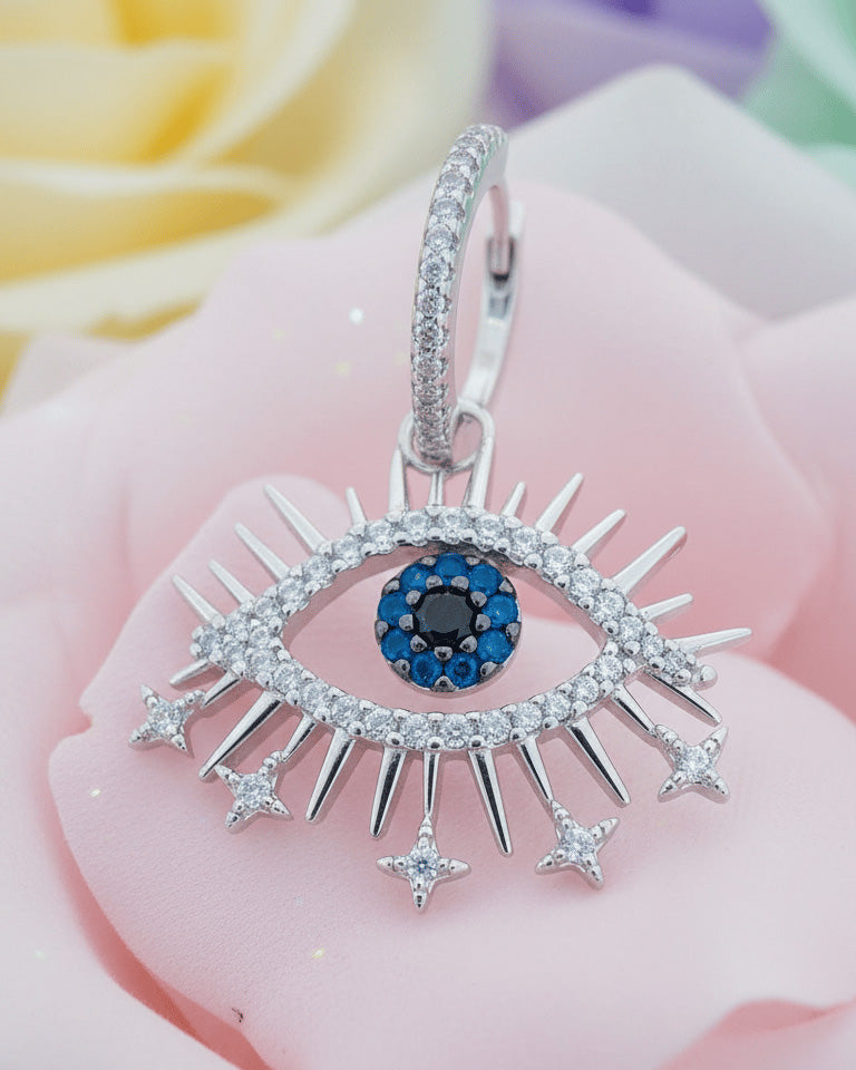 eye shape detachable huggie hoop earring.