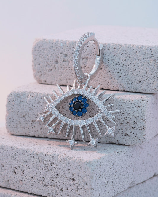 eye shape detachable huggie hoop earring.