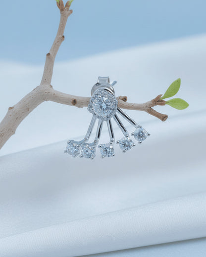 back to front round CZ earrings.
