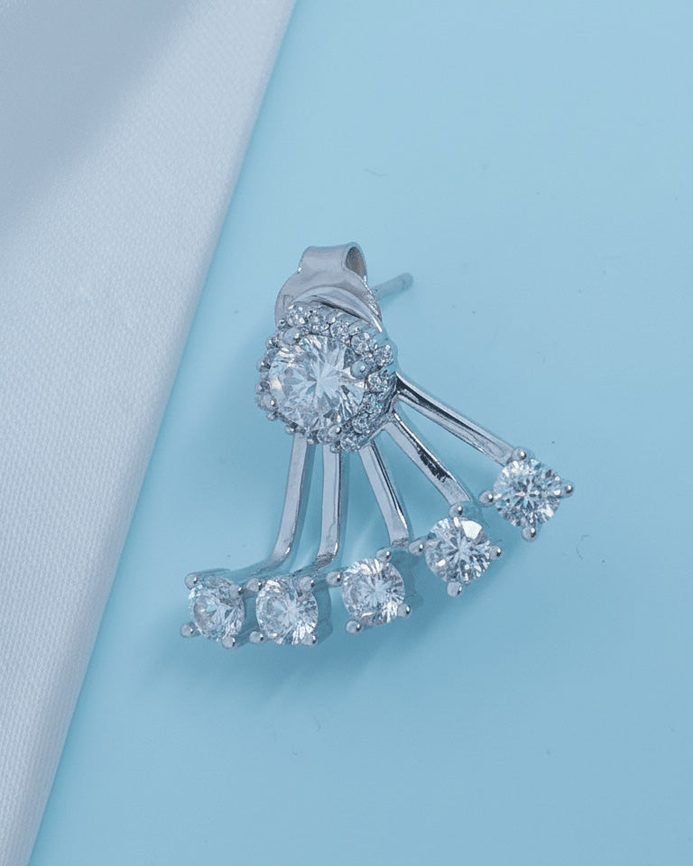 back to front round CZ earrings.