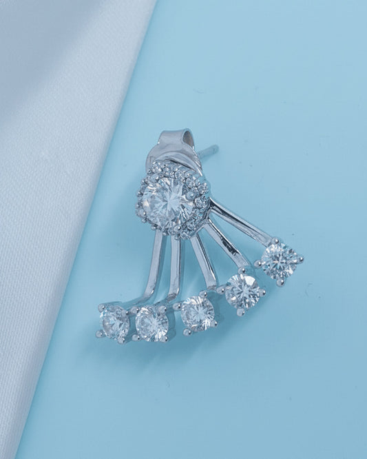 back to front round CZ earrings.