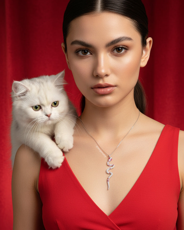 serpent necklace adjustable slider lock.