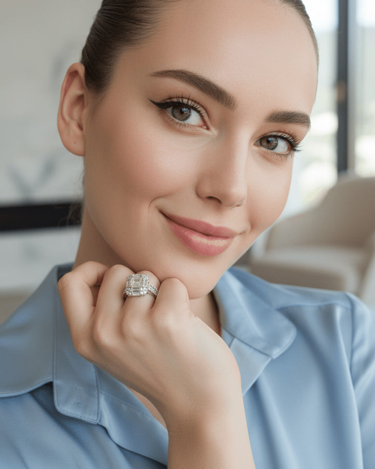 Luxury diamond style ring.