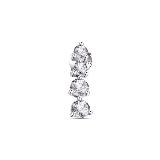 four graduated stones stud earring.