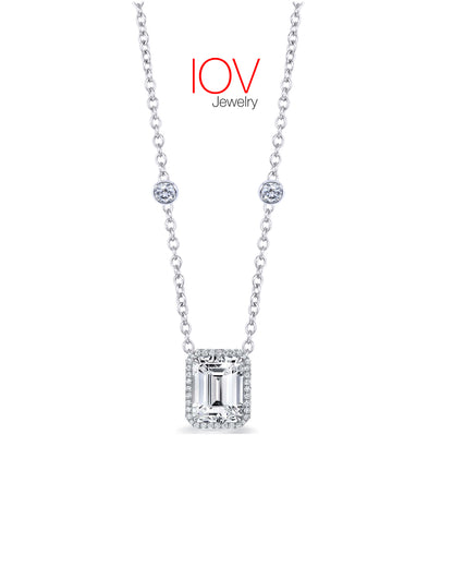rectangular diamond style necklace.