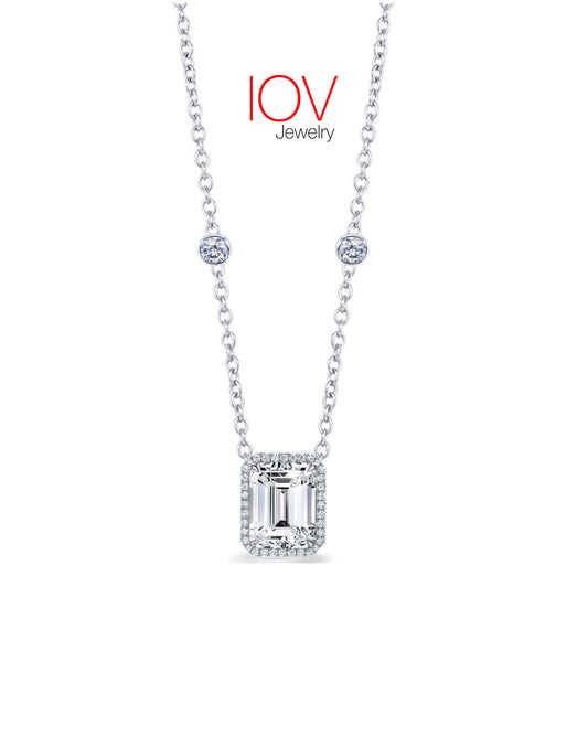 rectangular diamond style necklace.