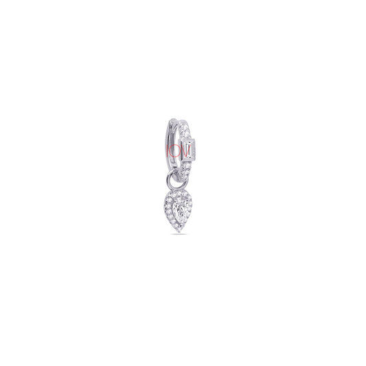 hoops with removable dangling pear shape.