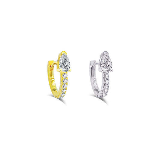 8 mm hoop with pear shape stone.