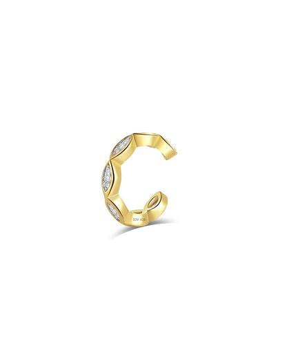 One line marquise stones earcuff.