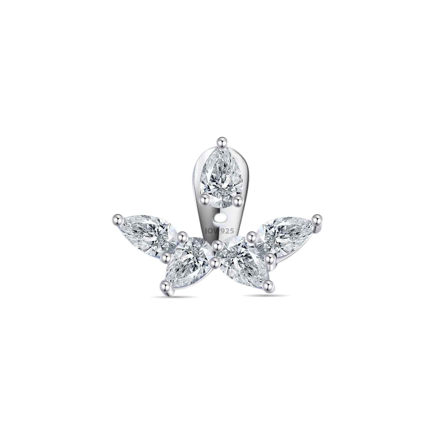 Back and front pear shape stones earring.
