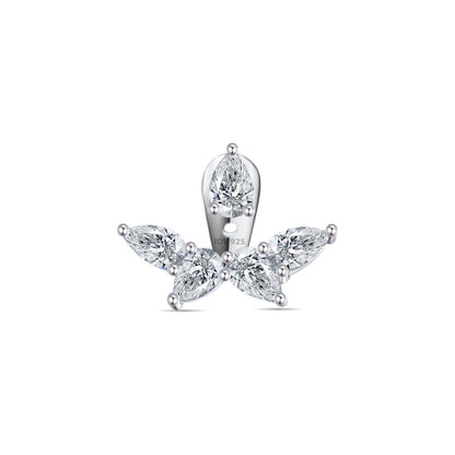 Back and front pear shape stones earring.