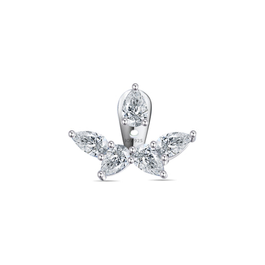 Back and front pear shape stones earring.