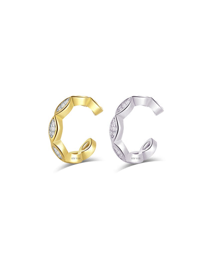 One line marquise stones earcuff.