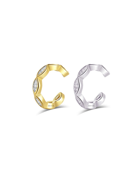 One line marquise stones earcuff.