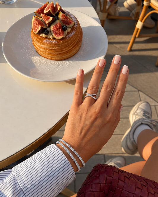 X shape CZ ring.