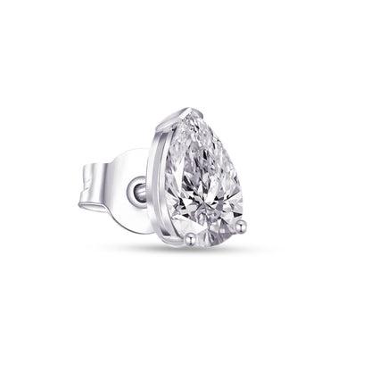 pear shape single stone stud earring.