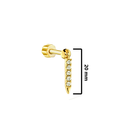 flatback dangling par piercing.