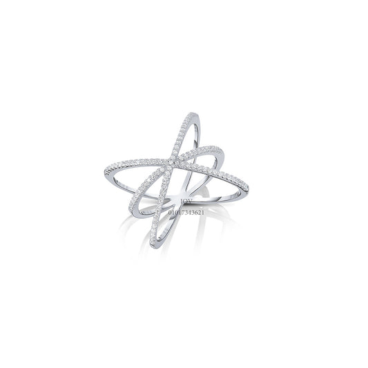 Criss cross X shape ring.