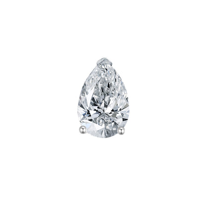 pear shape single stone stud earring.