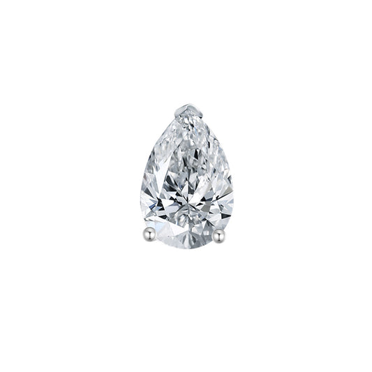 pear shape single stone stud earring.