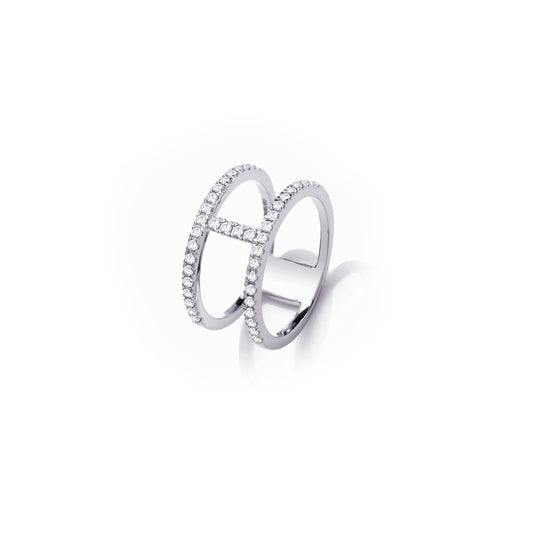 double line pave ring.
