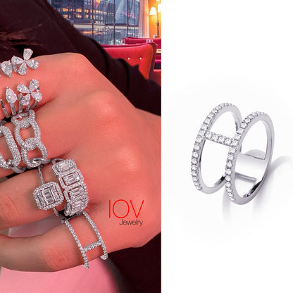 double line pave ring.