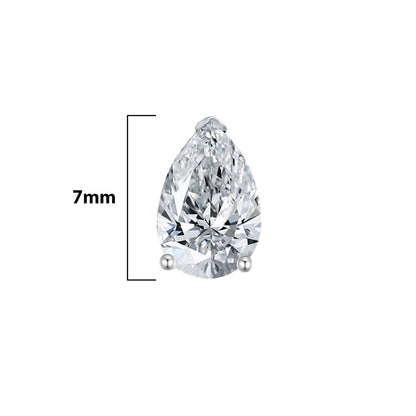 pear shape single stone stud earring.