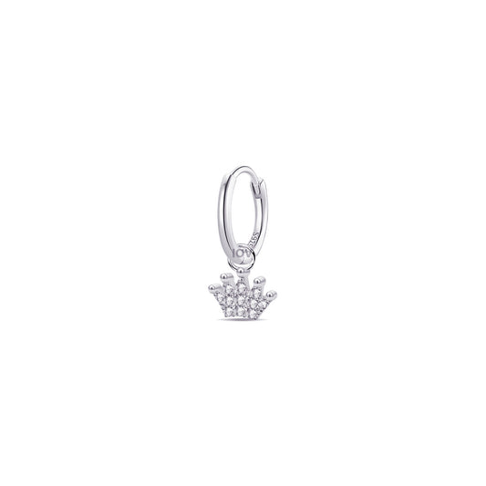 plain hoop earring with removable crown shape.