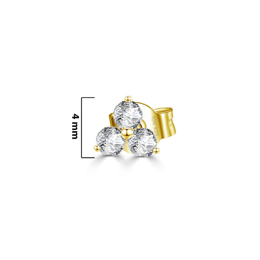 three stones stud earring.