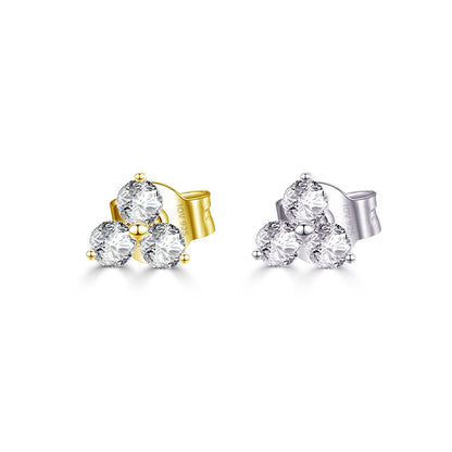 three stones stud earring.