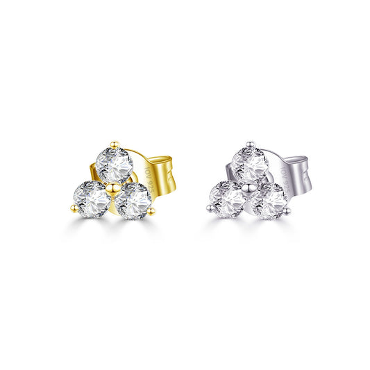three stones stud earring.