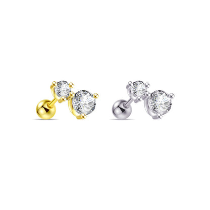 graduated two stones screw ball-back piercing.