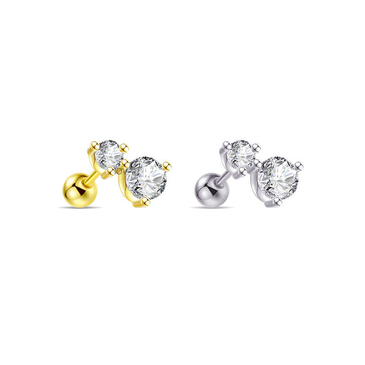 graduated two stones screw ball-back piercing.