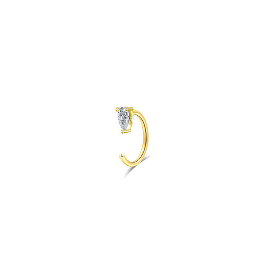 CZ pear and round shape open hoops.