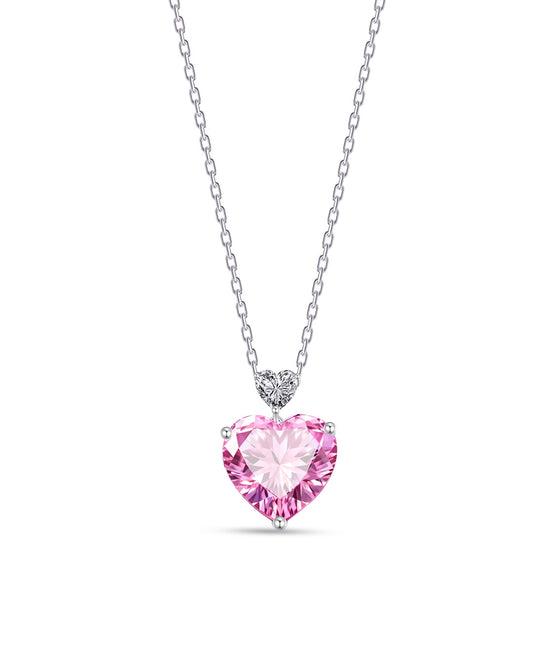 pink heart necklace.