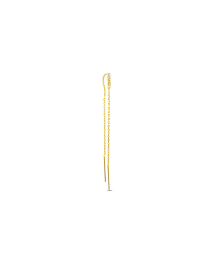 CZ bar threader style earring.