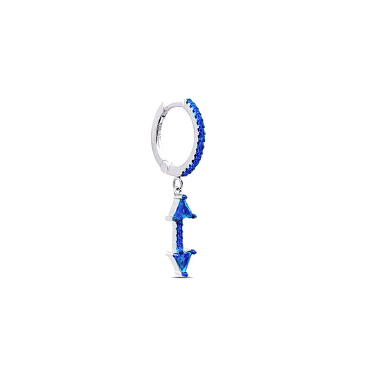 Arrow shape dangling hoop earring.